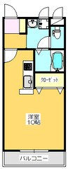 パズ昌栄Ⅱ 1Kの間取り