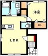 エルメゾン綾川 1LDKの間取り