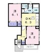 センチュリー２１　Ｇ 2DKの間取り