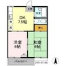 三宝ハイツ　A棟 2DKの間取り