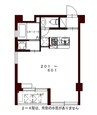 コリドールウエスト 1Rの間取り