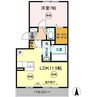 サンフラワー今里 1LDKの間取り