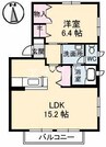 オレンジテラス B棟 1LDKの間取り