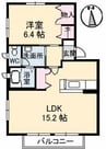 オレンジテラスA 1LDKの間取り