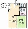 シーサイド・ハイツ　C棟 1LDKの間取り