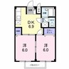 ニューシティカームＨＩＲＡＯＫ 2DKの間取り