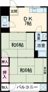 千葉マンション 2DKの間取り