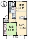 ディアスＷＩＮＧ 2LDKの間取り