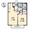 ディアス松縄　Ｃ棟 1LDKの間取り