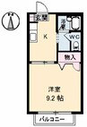 シャーメゾン花ノ宮 1Kの間取り