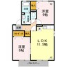 シャンブル　Ｂ棟 2LDKの間取り