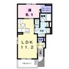 クラール宇多津Ｃ 1LDKの間取り