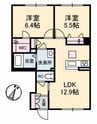 シャーメゾン中府 2LDKの間取り