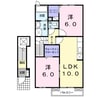 グランド　フィールドⅠ 2LDKの間取り