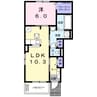 クラール柞原Ｂ 1LDKの間取り