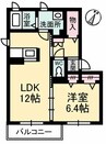 シャーメゾン原田 1LDKの間取り