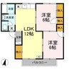 セジュールKEI　Ｃ棟 2LDKの間取り