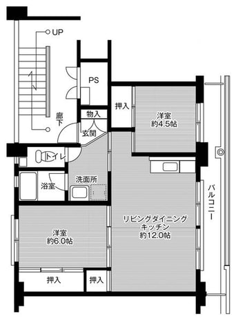 間取図 ビレッジハウス野間田2号棟