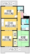 鳴瀬マンション 3DKの間取り