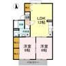パラシオ樹太　Ａ棟 2LDKの間取り