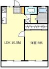 パナハイツ田岡 檀紙 1LDKの間取り