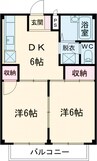 ハイツ岡 2DKの間取り