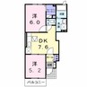 ヌーベルポルテ 2DKの間取り