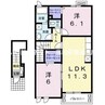 テンリバーC 2LDKの間取り