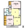 ドミール円座 B棟 2LDKの間取り