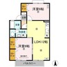 ドミール円座 B棟 2LDKの間取り