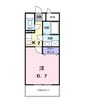 フルール・Ｍ 1Kの間取り