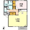 ハイツ田園　Ⅱ　A棟 1LDKの間取り
