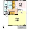 ハイツ田園　Ⅱ　A棟 1LDKの間取り