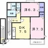 グリーンダイヤ村瀬　Ｂ棟 2DKの間取り