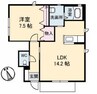 Ｍａｒｒｏｎｅ　A棟 1LDKの間取り