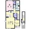 紫陽花　Ｂ 1LDKの間取り