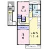 アースＣ 2LDKの間取り