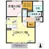 ルーチェ D棟 1LDKの間取り