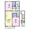 アルドーレ　Ⅰ 2LDKの間取り