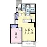 ブルースカイＢ 1LDKの間取り