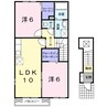 Ｙ’ｓコート弐番館　Ⅲ 2LDKの間取り