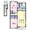 サンリットヒルⅡ 2LDKの間取り