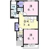 ガルテン・ゼガルⅡ 2DKの間取り