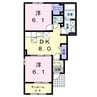 アクティブベルⅡ 2DKの間取り