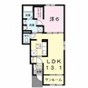 メゾン・ポラリスⅡ 1LDKの間取り