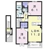 プルメリア．イサＡ 2LDKの間取り