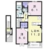 プルメリア．イサＡ 2LDKの間取り