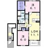 メゾン・シリウスⅡ 2LDKの間取り