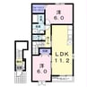エルミタージュ・トミ 2LDKの間取り