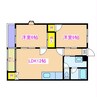 サンリブレ寿 2LDKの間取り